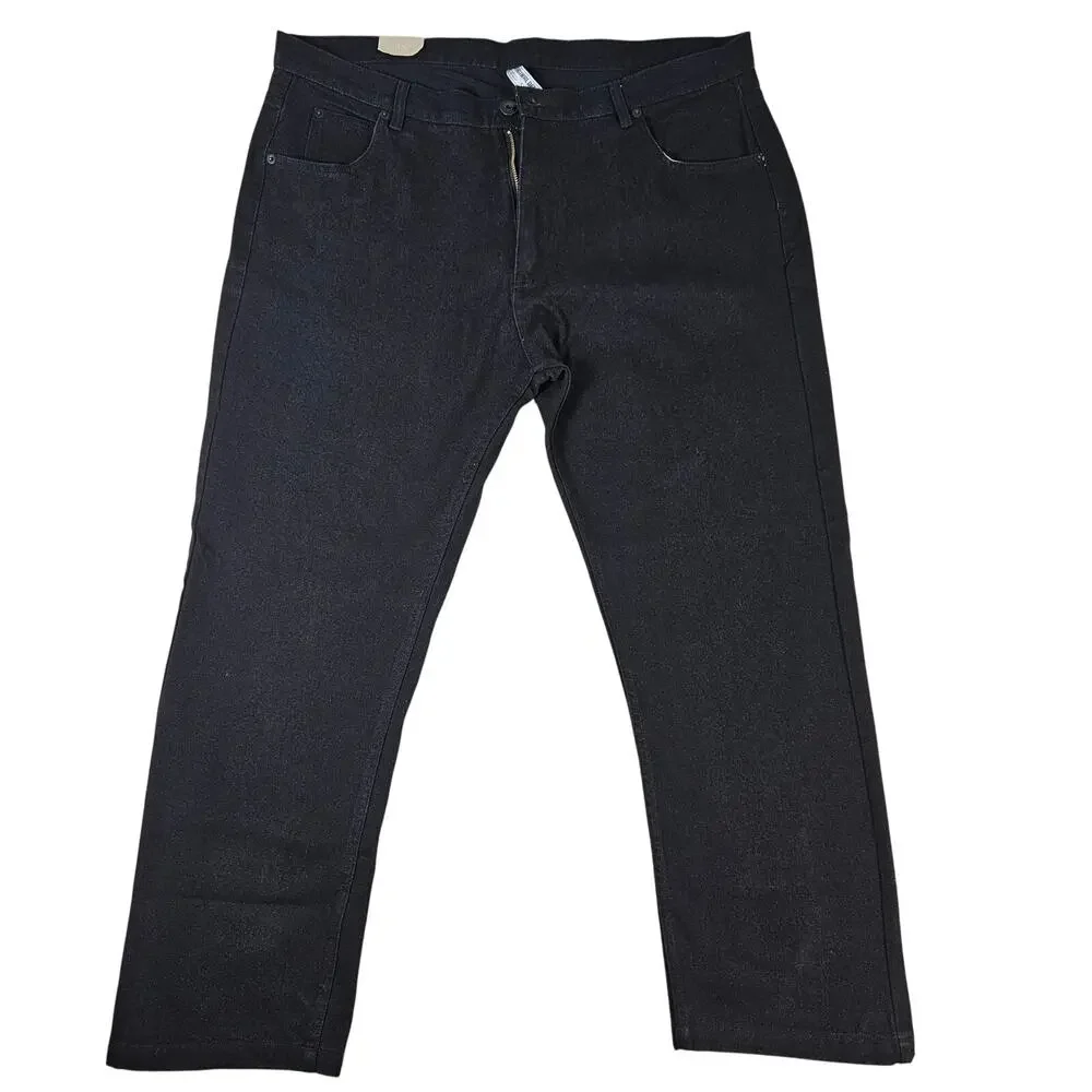 Original Deluxe Mens Black Jeans 42x30 Cotton Blend Goth Casual Straight leg NWT